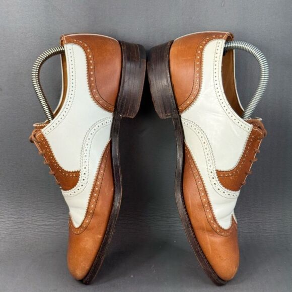 THE BRITISH ISLES COLLECTION LOAKE Leather vintage Wing Tip Shoes Mens size 8 - Picture 5 of 9